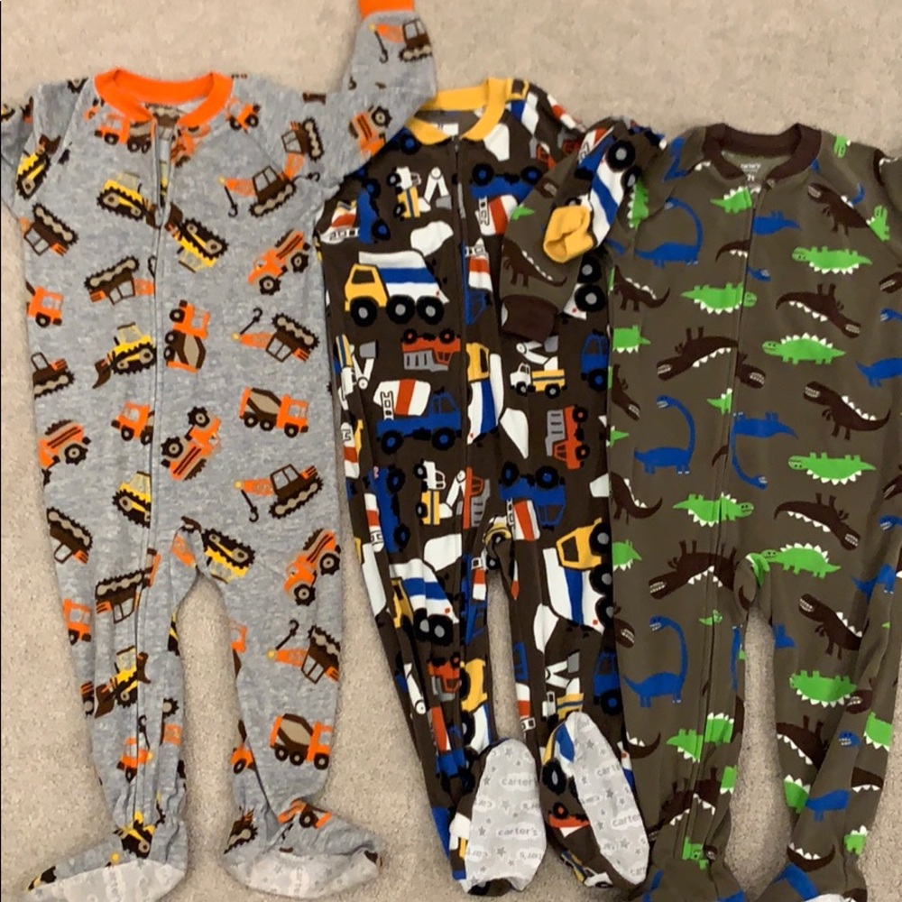 Toddler 2T,3T carter PJ fleece one piece bundle